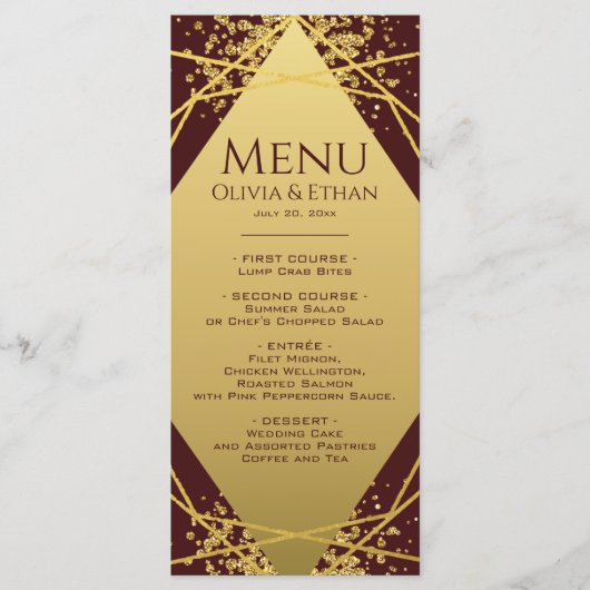 Clasy Gold Geometric op Bourgogne Menu (Voorkant)
