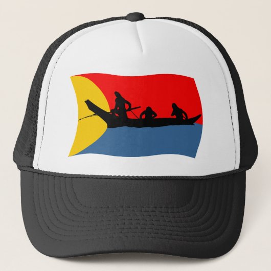 Clatsop Stam Vlag Hoed Trucker Pet (Voorkant)