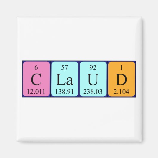 Claud periodieke table name magnet (Voorkant)