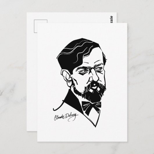 Claude Debussy Briefkaart (Voorkant / Achterkant)