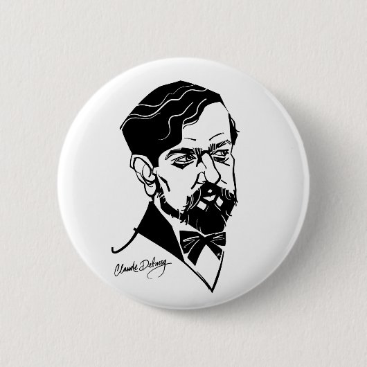 Claude Debussy Ronde Button 5,7 Cm (Voorkant)