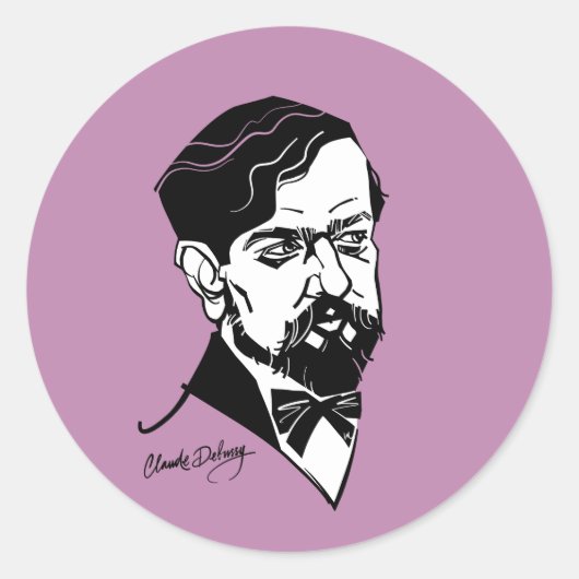Claude Debussy Ronde Sticker (Voorkant)