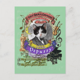 Claude Depussy Funny Cat Animal Composer Debussy Briefkaart
