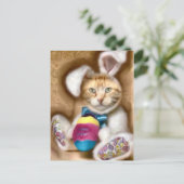 Claude Easter Bunny Feestdagenkaart (Staand voorkant)