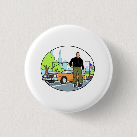 Claude - GTA 3 Ronde Button 3,2 Cm (Voorkant)