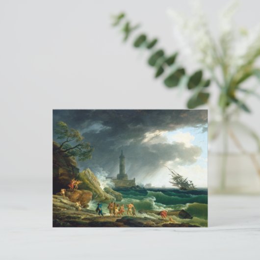 Claude-Joseph Vernet A Storm over een mediterrane  Briefkaart (Staand voorkant)
