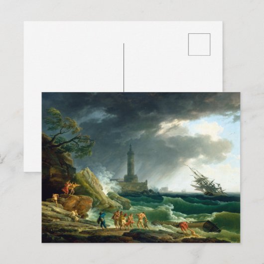 Claude-Joseph Vernet A Storm over een mediterrane  Briefkaart (Voorkant / Achterkant)