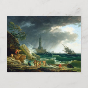Claude-Joseph Vernet A Storm over een mediterrane  Briefkaart