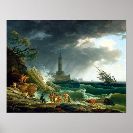 Claude-Joseph Vernet A Storm over een Middellandse Poster (Voorkant)