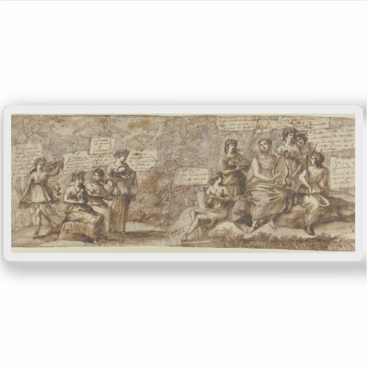 Claude Lorrain - Apollo en de Muzen Sticker (Voorkant)