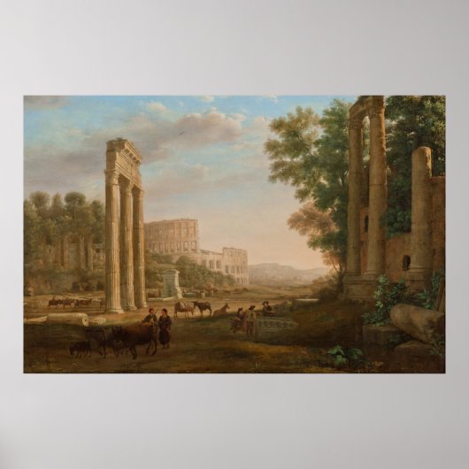 Claude Lorrain - Ruins of the Roman forum Poster (Voorkant)