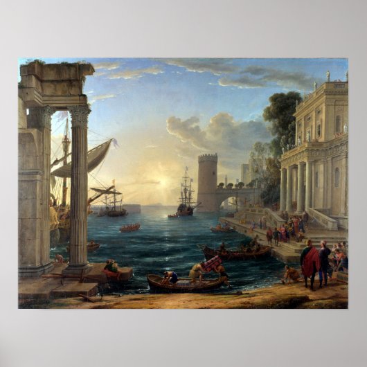 Claude Lorrain Seaport met de Embarkation Poster (Voorkant)