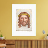 Claude Mellan’s Face of Christ 1649 engraving  Canvas Afdruk (Insitu (Woonkamer))
