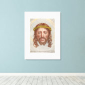 Claude Mellan’s Face of Christ 1649 engraving  Canvas Afdruk (Insitu (Houten vloer))