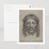 Claude Mellans Face of Christ 1649-gravure Briefkaart (Voorkant / Achterkant)