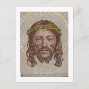 Claude Mellans gezicht van Christus 1649 gravure Briefkaart