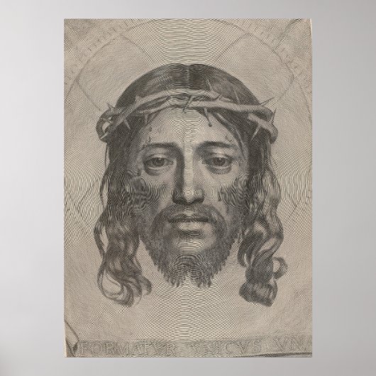 Claude Mellans gezicht van Christus 1649 gravure Poster (Voorkant)
