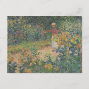 Claude Monet 1895 Vintage in de tuin Briefkaart