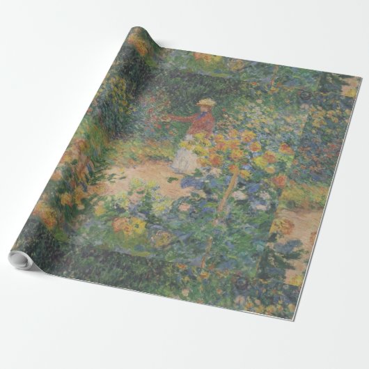 Claude Monet 1895 Vintage in de tuin Cadeaupapier (Uitgerold)