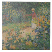 Claude Monet 1895 Vintage in de tuin Tegeltje (Voorkant)