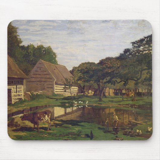 Claude Monet | A Farmyard in Normandië Muismat (Voorkant)