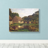 Claude Monet | A Farmyard in Normandy Canvas Afdruk (Insitu (Houten vloer))