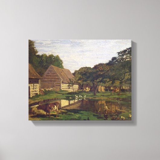 Claude Monet | A Farmyard in Normandy Canvas Afdruk (Voorkant)