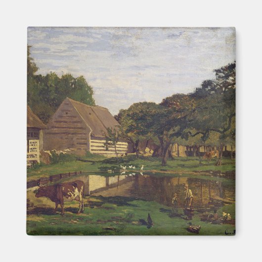 Claude Monet | A Farmyard in Normandy Magneet (Voorkant)