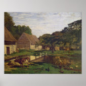 Claude Monet | A Farmyard in Normandy Poster (Voorkant)