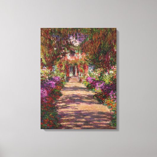 Claude Monet | A Pathway in Monet's Garden Canvas Afdruk (Voorkant)