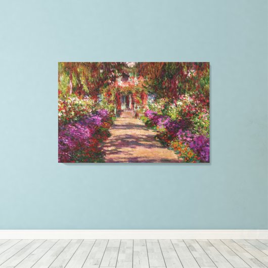 Claude Monet | A Pathway in Monet's Garden Canvas Afdruk (Insitu (Houten vloer))