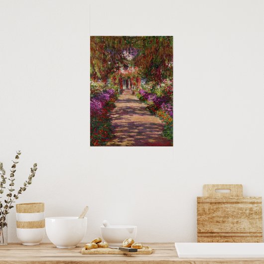Claude Monet | A Pathway in Monet's Garden Poster (Keuken)