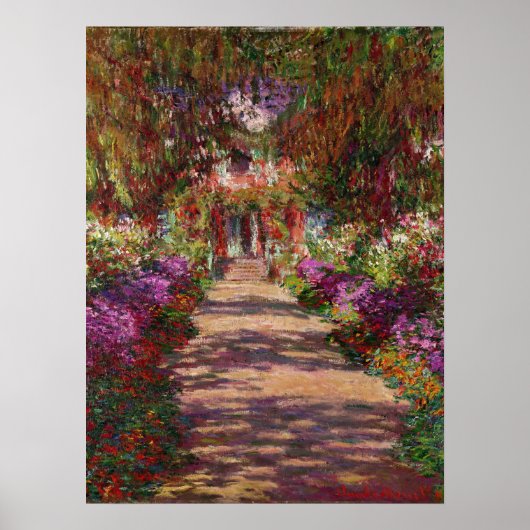 Claude Monet | A Pathway in Monet's Garden Poster (Voorkant)