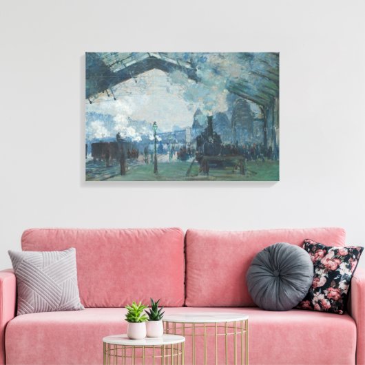 Claude Monet - Aankomst van de Normandische trein Canvas Afdruk (Insitu (Woonkamer))