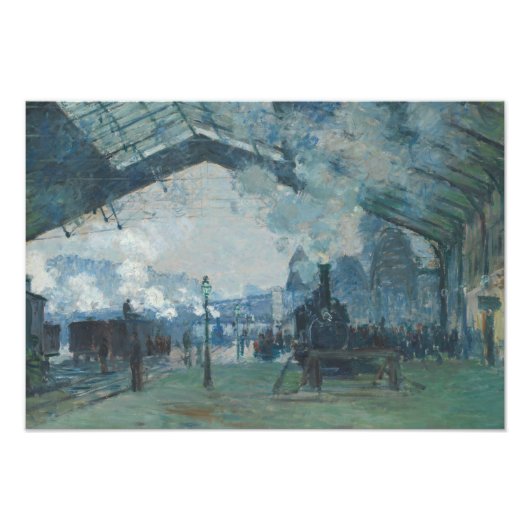 Claude Monet - Aankomst van de Normandische trein Foto Afdruk (Voorkant)