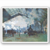 Claude Monet Aankomst van de Normandy Train Gare Sticker (Voorkant)