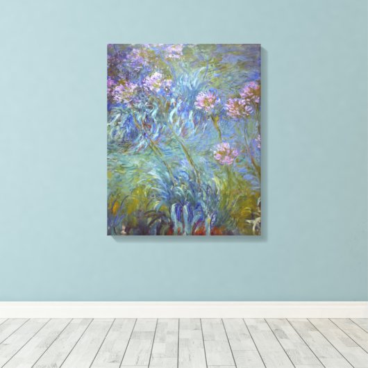 Claude Monet Agapanthus Canvas Afdruk (Insitu (Houten vloer))