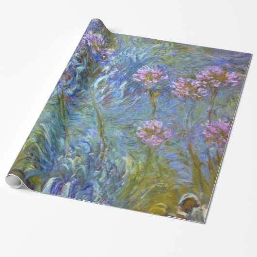 Claude Monet Agapanthus Fine Art Floral GalleryHD Cadeaupapier (Uitgerold)