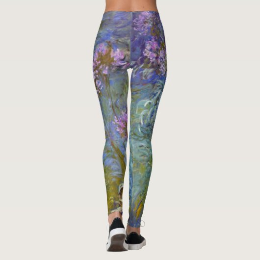 Claude Monet Agapanthus Fine Art Floral GalleryHD Leggings (Achterkant)
