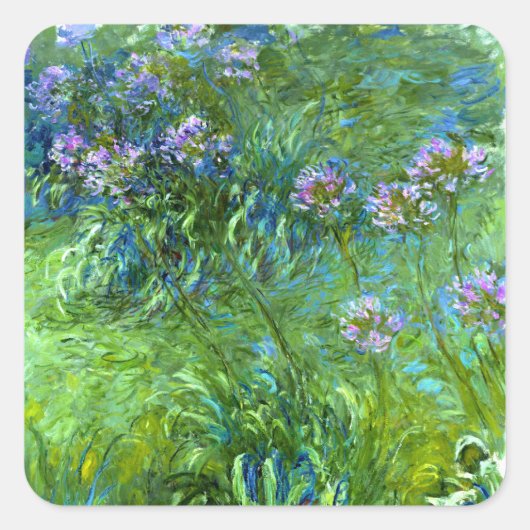Claude Monet: Agapanthus Vierkante Sticker (Voorkant)