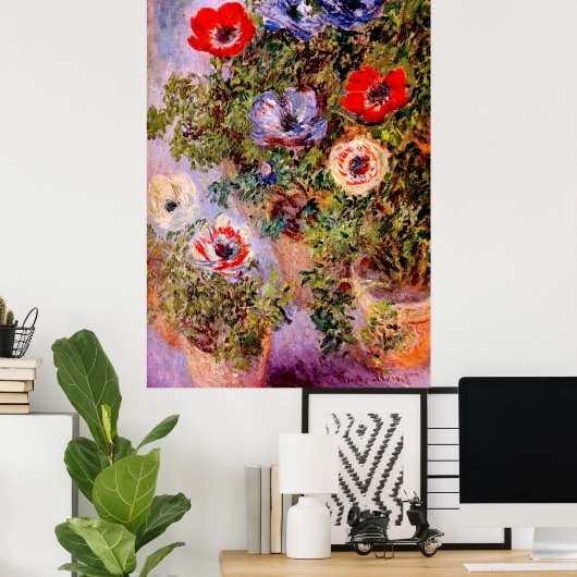 Claude Monet: Anemones Poster (Thuiskantoor)