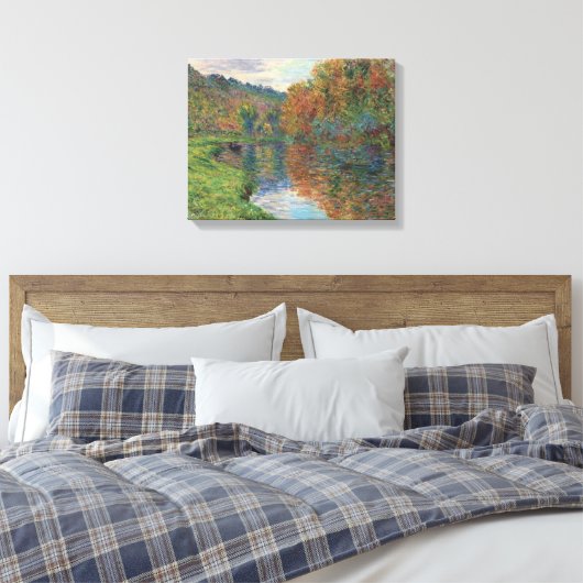 Claude Monet Arm van de herfst van Jeufosse Canvas Afdruk (Insitu (Slaapkamer))