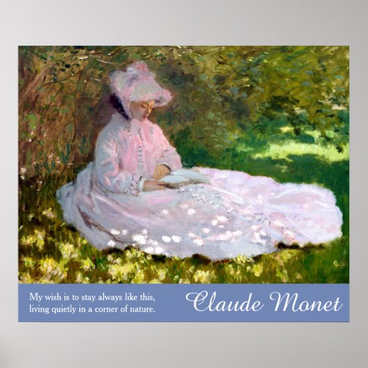 Claude Monet Art Natuur Quote Springtime schildere Poster (Voorkant)