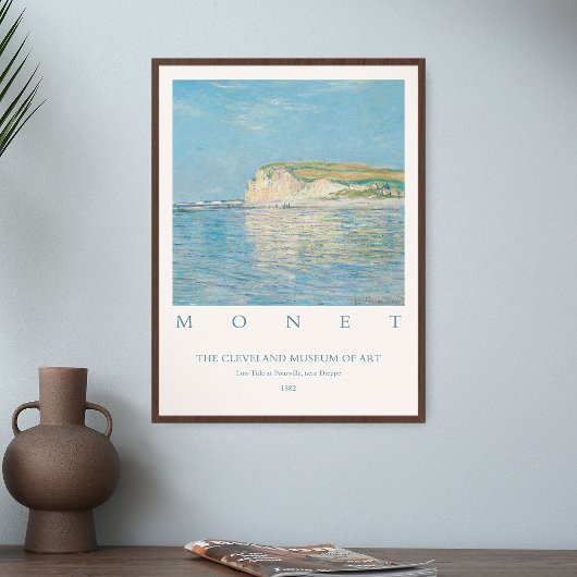 Claude Monet Art Print bij laagwater in Pourville