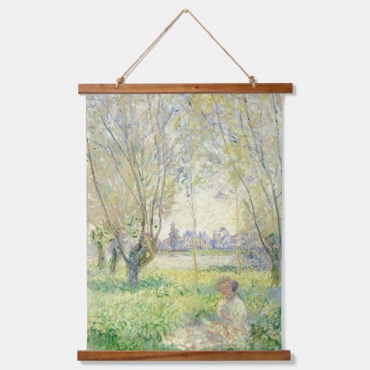 Claude Monet Art Vrouwen Zittend Onder Willow Hangend Wandkleed (Voorkant)
