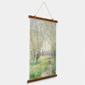 Claude Monet Art Vrouwen Zittend Onder Willow Hangend Wandkleed (Gebogen)
