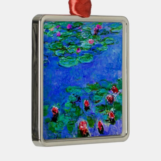 Claude Monet art: Water Lilies (red)  Metalen Ornament (Rechts)