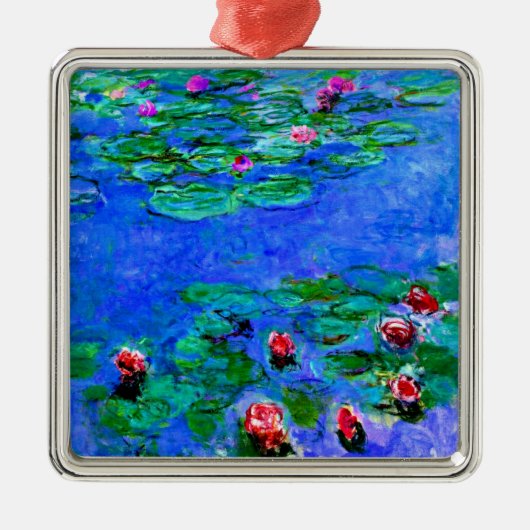 Claude Monet art: Water Lilies (red)  Metalen Ornament (Voorkant)