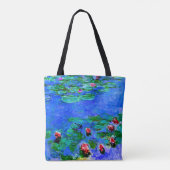 Claude Monet art: Water Lilies (rood) Tote Bag (Achterkant)