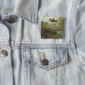 Claude Monet | Artiestuin in Argentinië Vierkante Button 5,1 Cm (In situ)